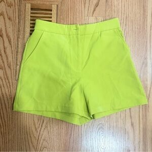 Sincerely Jules Lime Green High-Waist Tailored Shorts